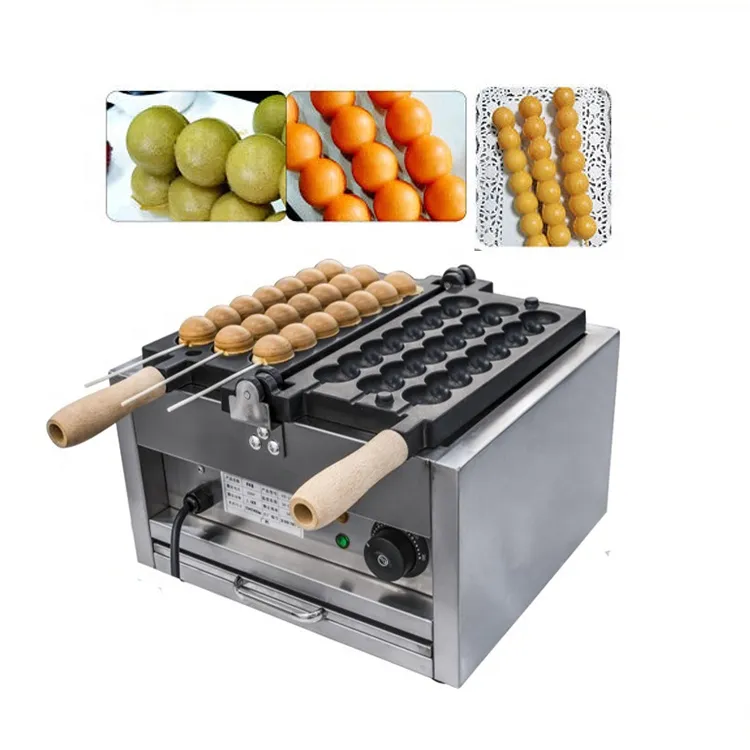 Macchina professionale per cialde a pallina in acciaio inox antiaderente, vendita calda, con spiedino per cialde a bolle
