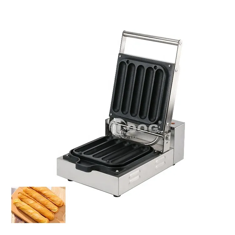 Vendita all'ingrosso da fabbrica mini piastra elettrica professionale per waffle, muffin e hot dog in acciaio inox con termostato regolabile