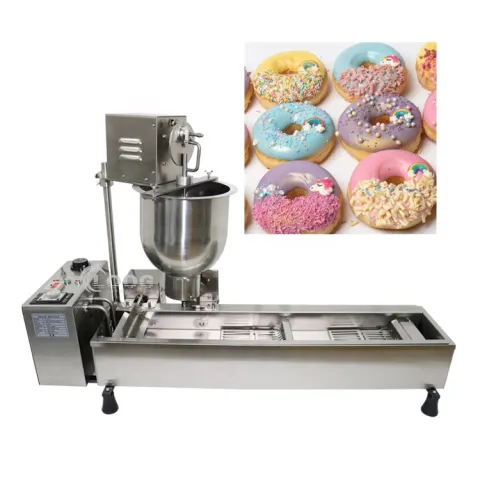 Professional Electric Donuts Making Machine Factory Wholesale Commercial Automatic Single Row Donut Machine with 3 Molds