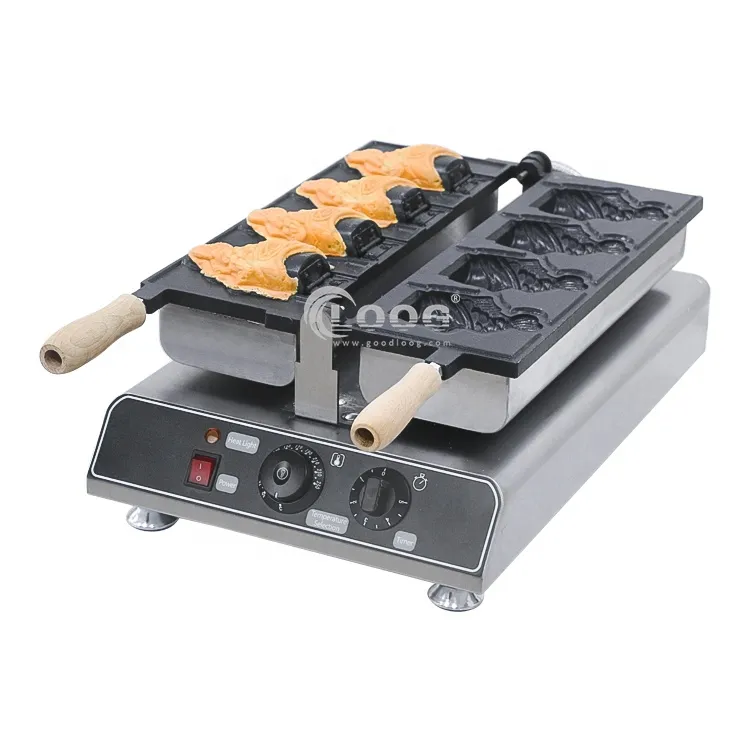 Attrezzatura professionale per ristorazione - Piastrella elettrica per pesce waffle Taiyaki, piastra elettrica mini Taiyaki in vendita
