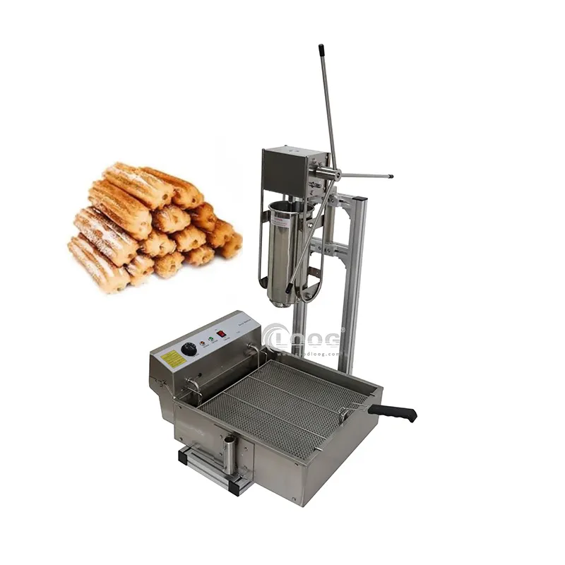 Commercial Manual Type Stainless Steel Spanish Vertical Churros Maker Machine and Electric 25L Deep Fryer