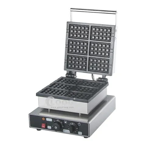 1750W Electric Square Waffle Maker Machine for Commercial Use for Hotels and Outdoor Snacks