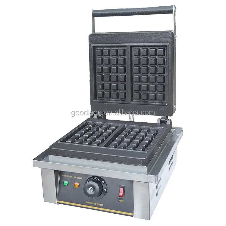 Macchina professionale elettrica per waffle in ghisa di alta qualità antiaderente per cucina d'albergo, attrezzatura per ristorante