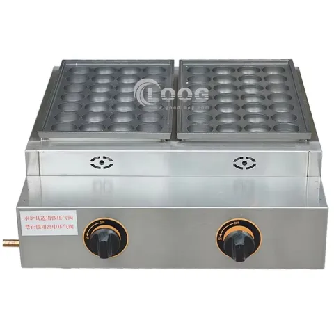Commercial Kitchen Equipment Gas Takoyaki Maker Machine Stainless Steel Takoyaki Pan