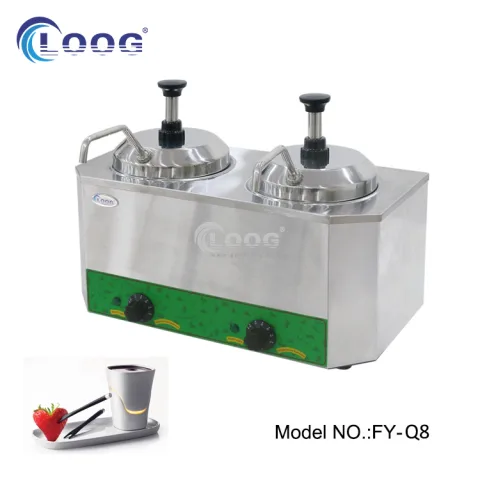 Good Insulation Electric Cheese Condiment Sauce Warmer Hot Fudge Warmer Dispenser  Machine