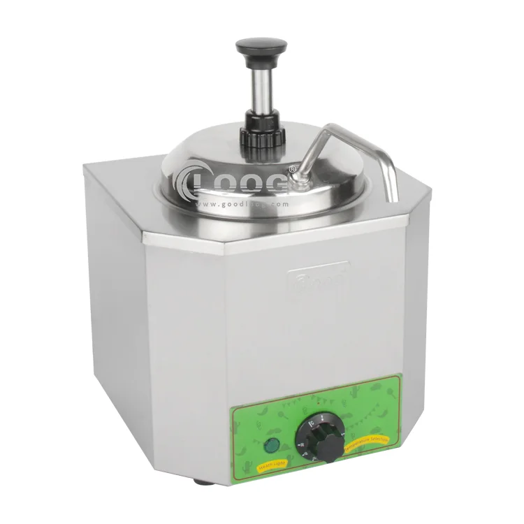 Dispenser per salsa di formaggio nacho in acciaio inox da fabbrica, scaldasalsa nacho singolo commerciale in vendita