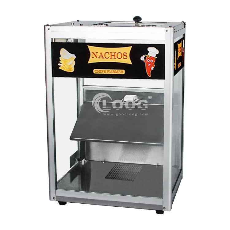 Scaldatovagliette per popcorn e nachos di grado commerciale, scaldatovagliette elettrico per esposizione patatine in vendita