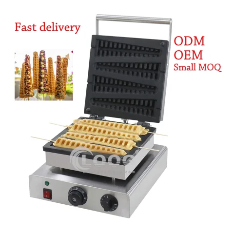 High Quality 4pcs Lolly Waffle Baker Toaster Maker Electric Stainless Steel Commercial Stick Waffle Machine for Sale
