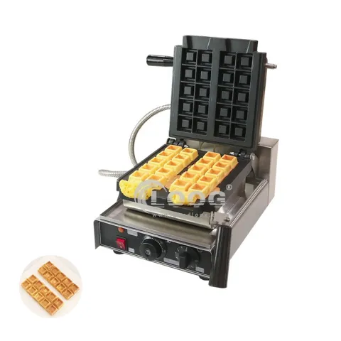 Commercial Electric Mini Waffle Making Machine Non Stick Vertical Bites Square Waffle Maker for Restaurant Use