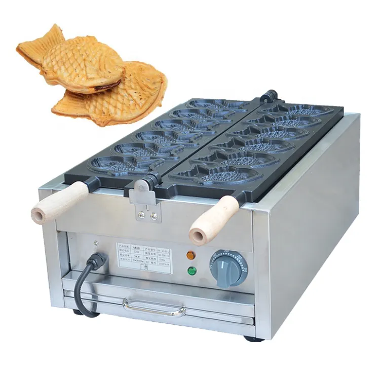 High Efficiency Commercial Electric 1 Plate 6 Pieces Fish-Shaped Taiyaki Waffle Maker Machine for Sale