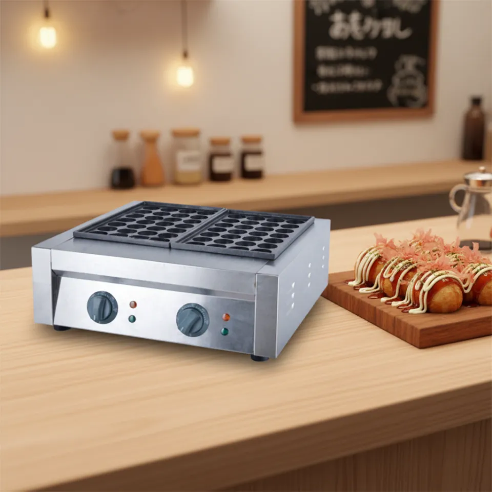 Hot Sale Commercial Takoyaki Grill Machine 56 Holes Mini Takoyaki Maker JapaneseTakoyaki Machine Electric