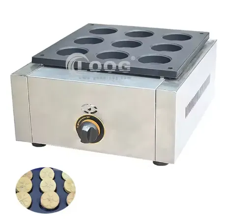 Commercial Kitchen Equipment 9 Holes Red Bean Cake Obanyaki Cooker Obanyaki Machine Gas Type Obanyaki Maker
