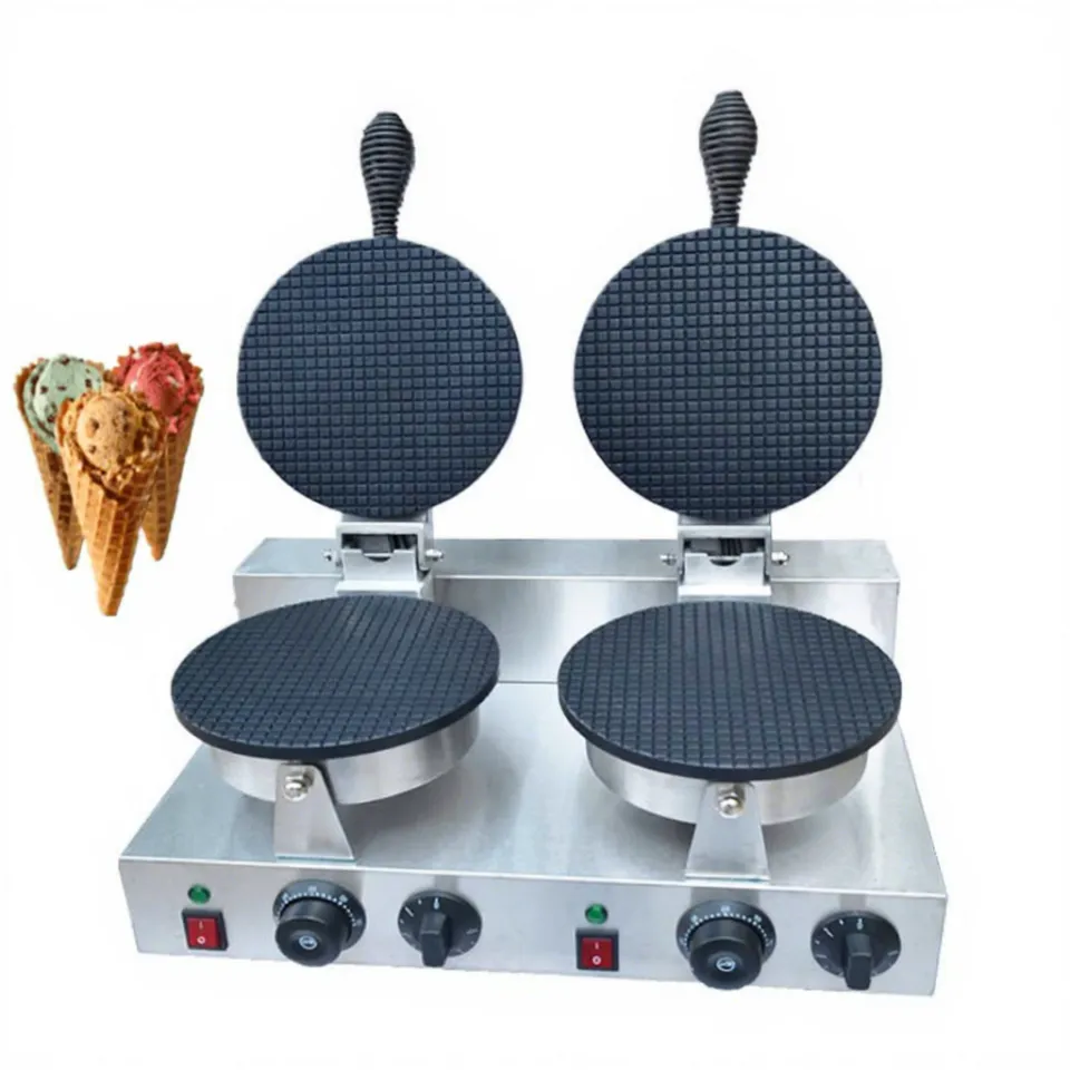 Attrezzatura per cucina commerciale elettrica per coni gelato a doppia testata per uso domestico, alberghiero e all'aperto, fornitura diretta dalla fabbrica