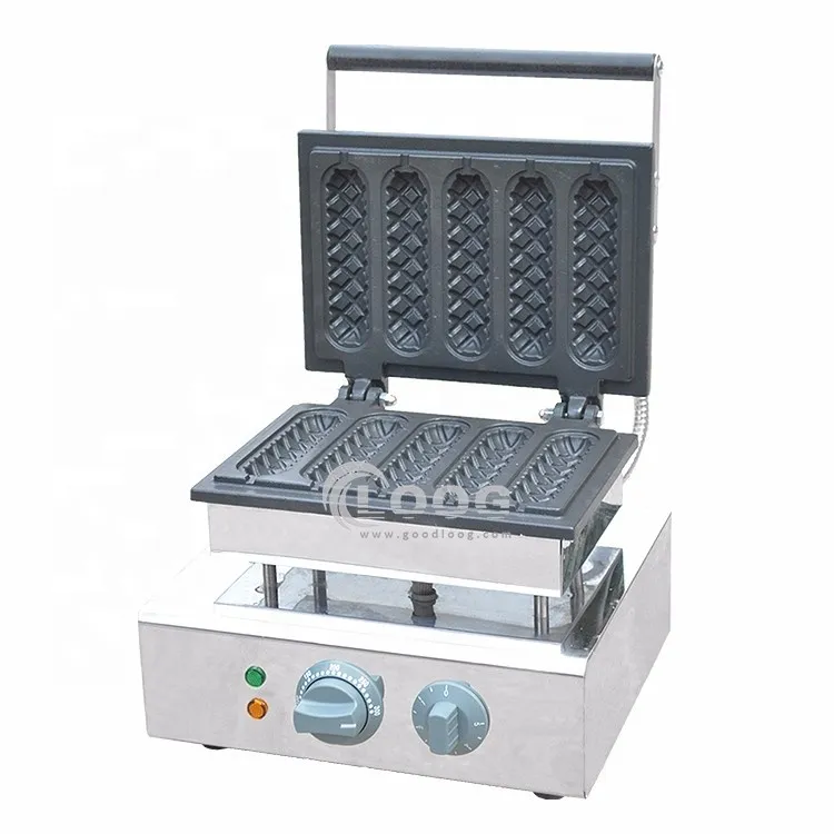Macchina professionale per waffle a bastoncino cinese, top rated, da forno per hot dog, 5 pezzi, in vendita