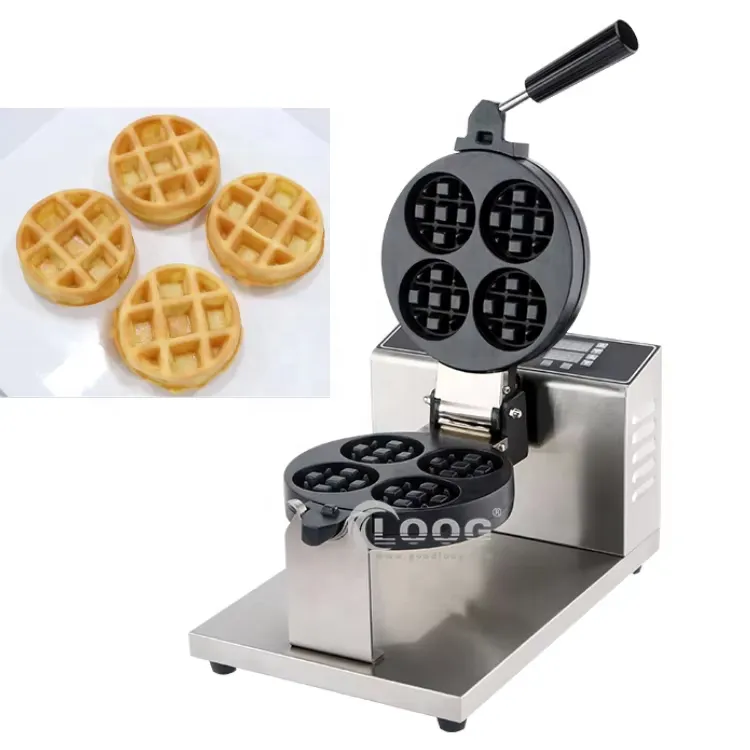 Piastrella digitale professionale per waffle con piastra intercambiabile per waffle belga, macchina elettrica per waffle per uso domestico, alberghiero ed esterni