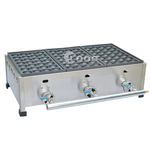 Industrial Takoyaki Maker Machine Kitchen Equipment Commercial Gas Japanese Takoyaki Griddle With 3 Plates