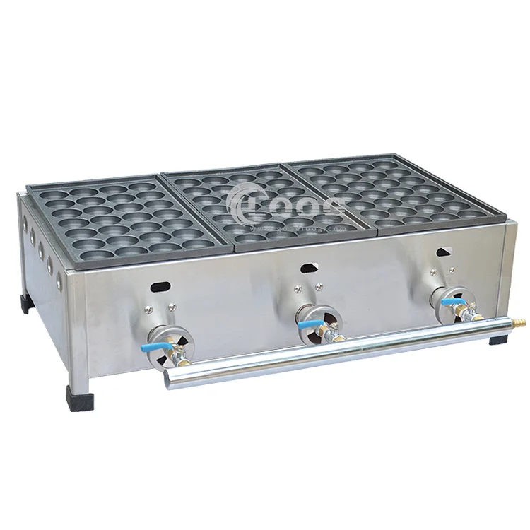 Industrial Takoyaki Maker Machine Kitchen Equipment Commercial Gas Japanese Takoyaki Griddle With 3 Plates