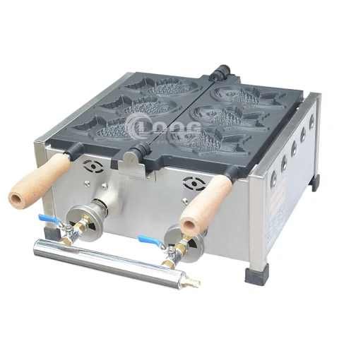Food Machine for Small Business Bungeoppang Pan Machine Gas Taiyaki Waffle Maker