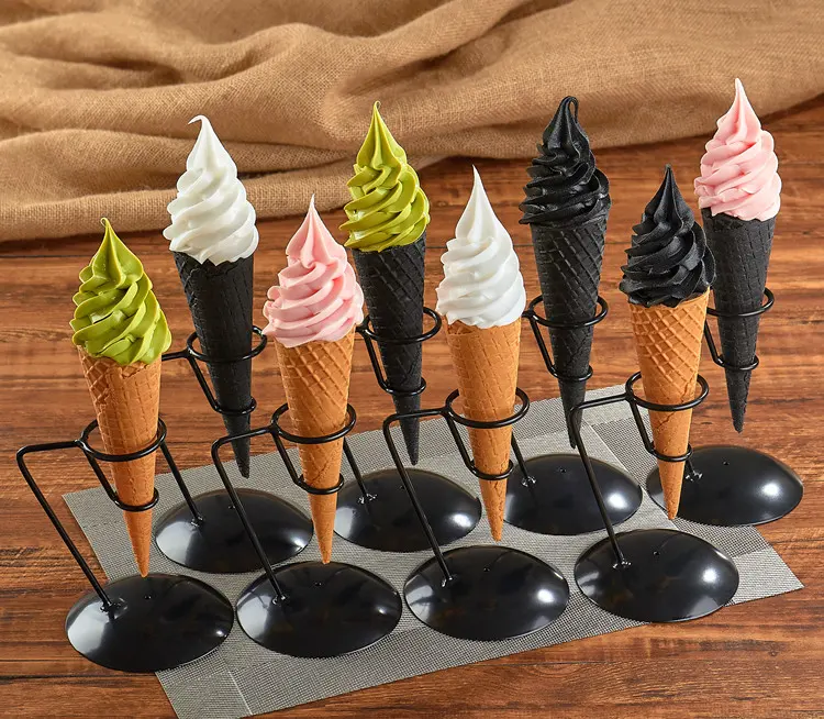 Simulation Realistic Crispy Bubble Waffle Model Artificial Ferris Crunchy Ice Cream Cone Model for Window Display