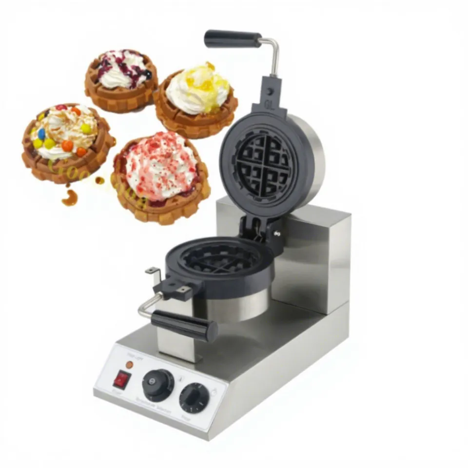 Ultima Macchina Elettrica Commerciale per Waffle Belga Rotante per Negozio di Snack, Piccola Piastra per Waffle Tondi Ripieni, Prezzo