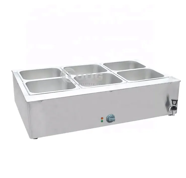 Heating Fast Big Electric Food Warmer Commercial Bain Marie Kitchen Equipment With 6 Pots