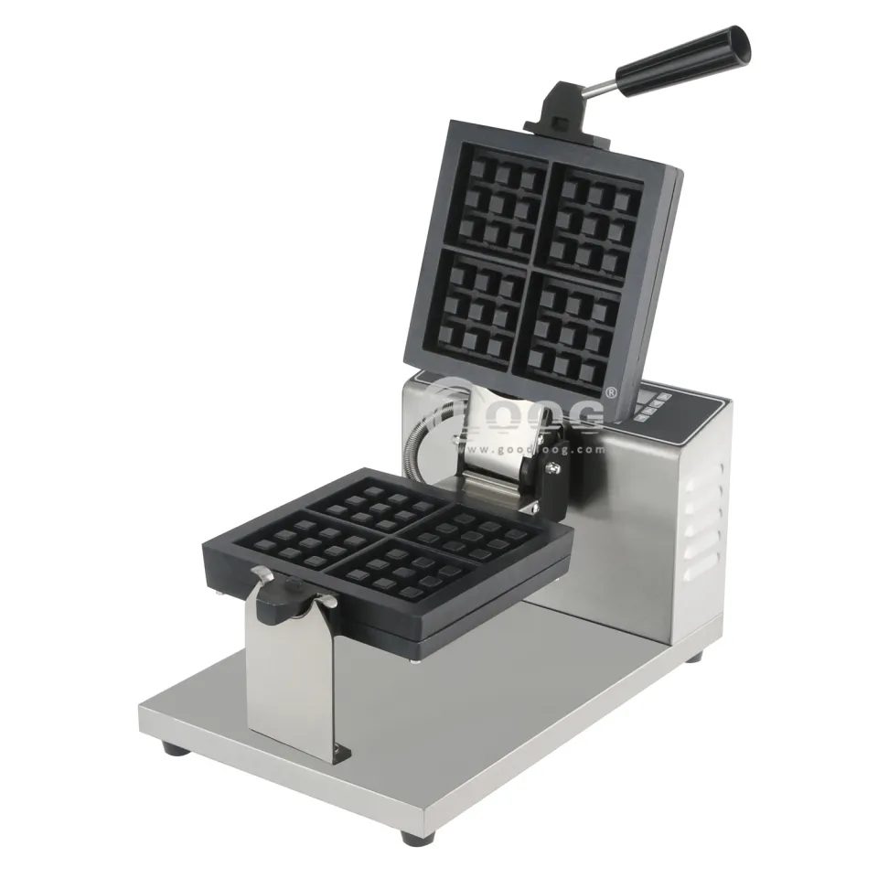 Attrezzatura per ristorante fast food – Macchina elettrica quadrata per cialde belghe 110 V / 220 V, rotativa, per uso commerciale, domestico e alberghiero