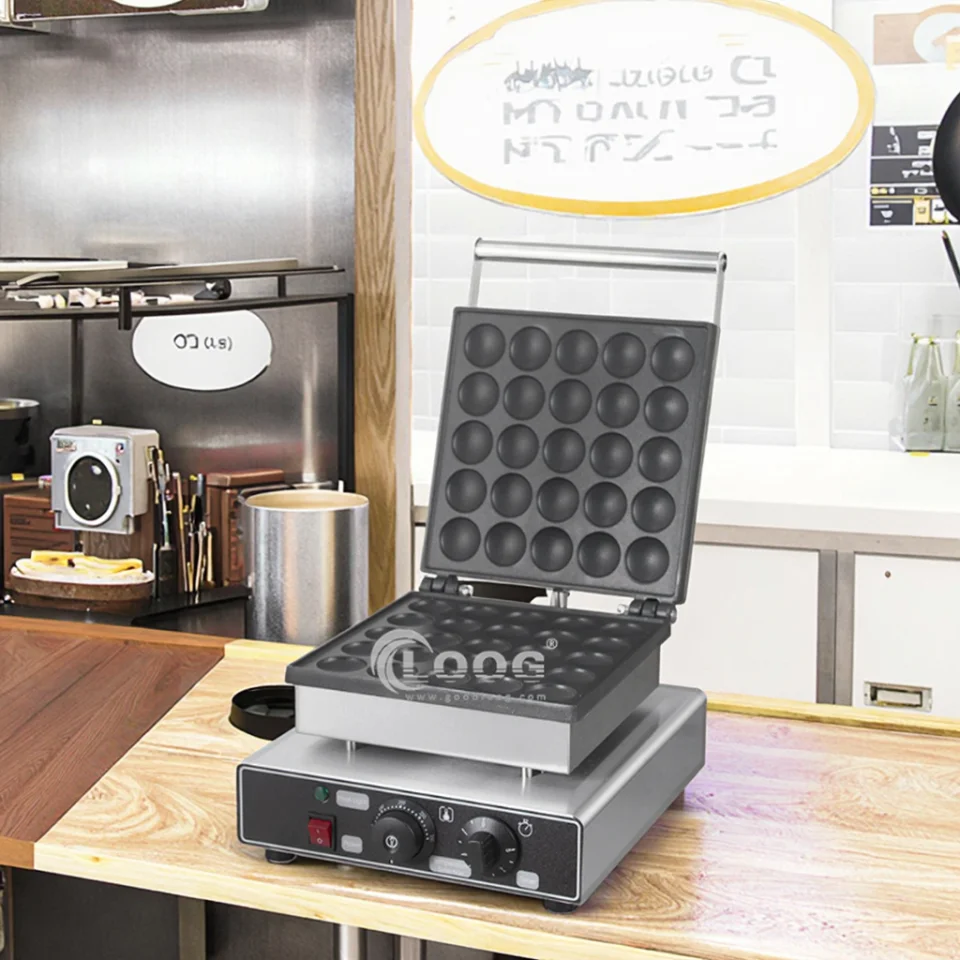 Commercial Electric Poffertjes Grill Non Stick Mini Dutch Pancake Maker 25 Holes Mini Pancake Machine