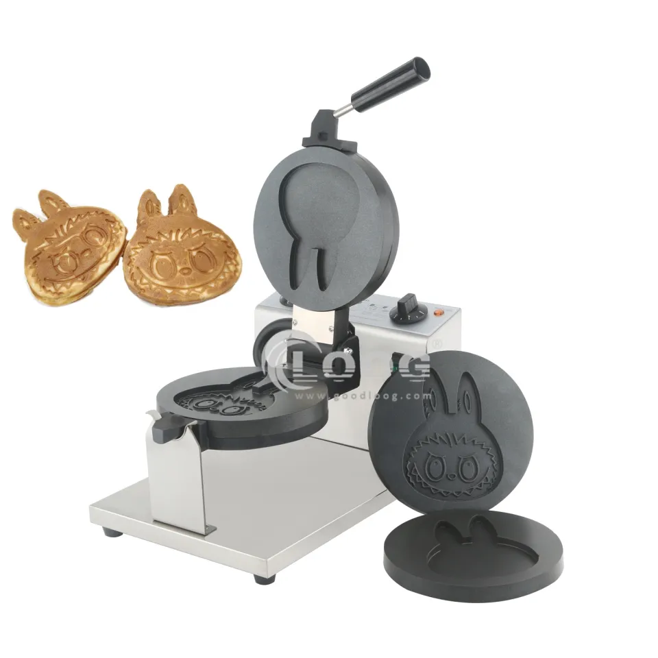 Waffliera commerciale a elevata vendita 110 V 220 V, waffliera personalizzata, macchina per waffle Labubu per attività ambulante