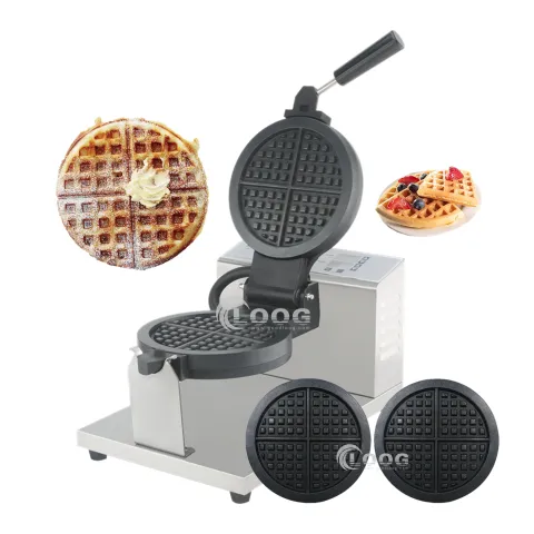 Street Food Equipment Non-stick Coating Commercial Waffle Iron America Waffle Baker Rotating Digital Waffle Maker Machine Price