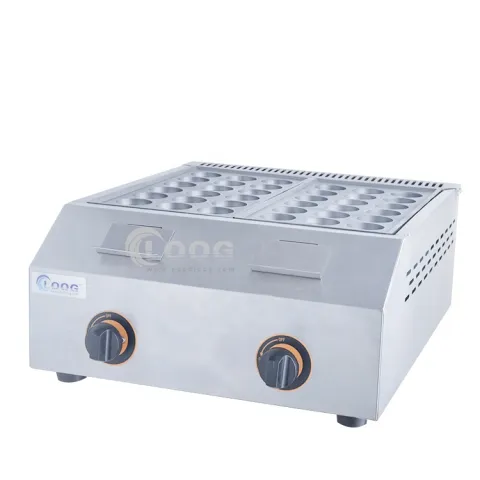 Energy-Saving Non-Stick Cooking Surface Japanese Fish Ball Grill Maker Commercial Gas Takoyaki Machine