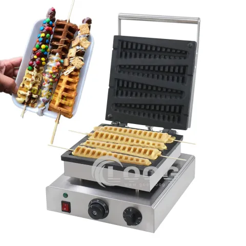 Goodloog Commercial Stick Waffle Baker Maker Professional Nonstick Stainless Steel Electric Lolly Waffle Machine for Sale