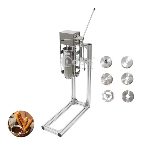 Professional Manual Stainless Steel 5L High Productivity Commercial Churro Maker with 25L Fryer