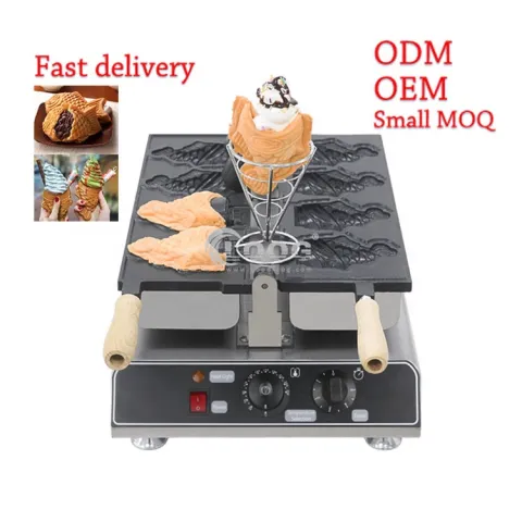 Professional Fish Ice Cream Cone Waffle Maker Custom Taiyaki Making Machine for Sale
