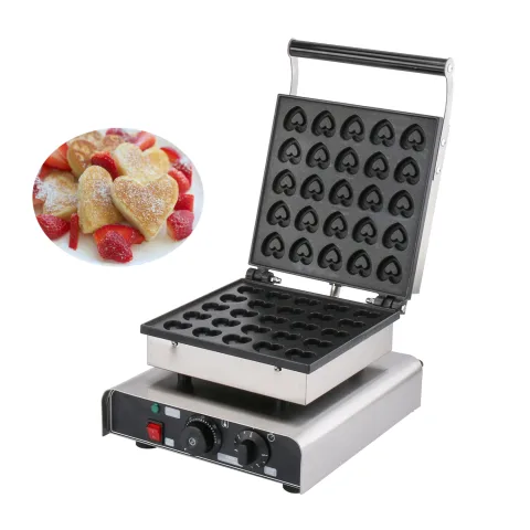 Hot Sale Electric Heart Shape Restaurant Poffertjes Maker 25 Holes Commerical Restaurant Professional Pancake Maker