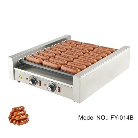 Street Food Equipment EGO Thermostat Electric Hot Dogs Rolling 304 Stainless Steel Hot Dog Roller Machine for Small Businesses