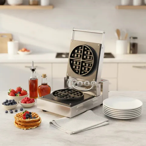 Commercial  Waffle  Baker Non Stick Electric Waffle Maker Round Mini Waffle Making Machine Manufacturer