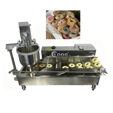 2 Rows Mini Donut Maker Commercial Automatic Doughnut Machine Stainless Steel Donut Machine Electric