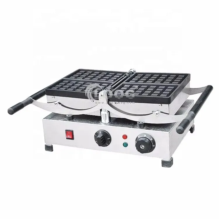 Máquina profesional para hacer waffles giratoria de alta calidad, popular hornillo comercial para waffles en oferta