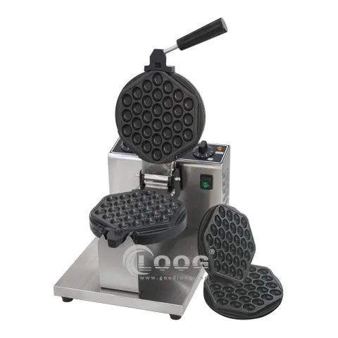 Changeable Plate 220V Rotating  Waffle Maker Electric Bubble Waffle Machine Non-Stick  Egg Waffle Maker for Restaurant