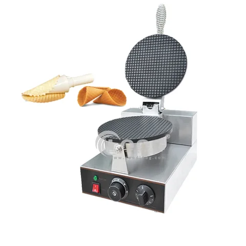 Commercial Electric Single Ice Cream Cone Waffle Machine Stainless Steel Waffle Cone Maker Machine Kitchen Equipment on Sale