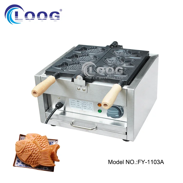 Waffler elettrico a 3 pezzi a forma di pesce per taiyaki, molto venduto, disponibile a magazzino