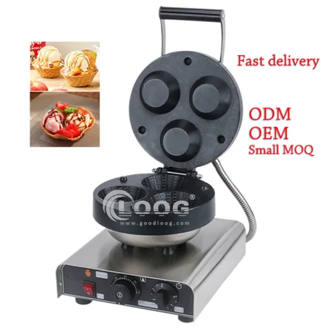 Restaurant Snack Equipment Automatic Commercial Belgian Waffle Bowl Cup Making Sale Electric Ice Cream Waffle Cone Maker Machine