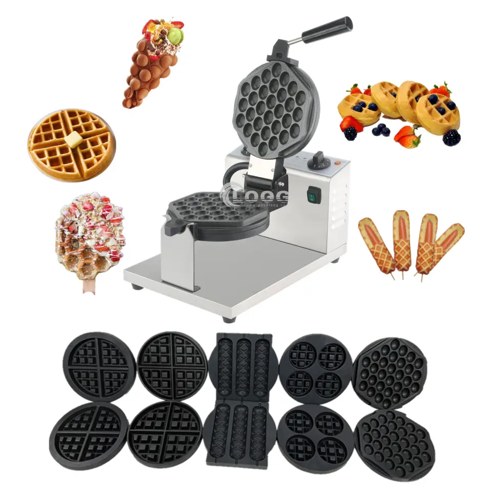 Best Professional Electric Egg Waffle Maker Replacement Plates Wholesale Kitchen Equipment Bubble Waffle Machine on Sale