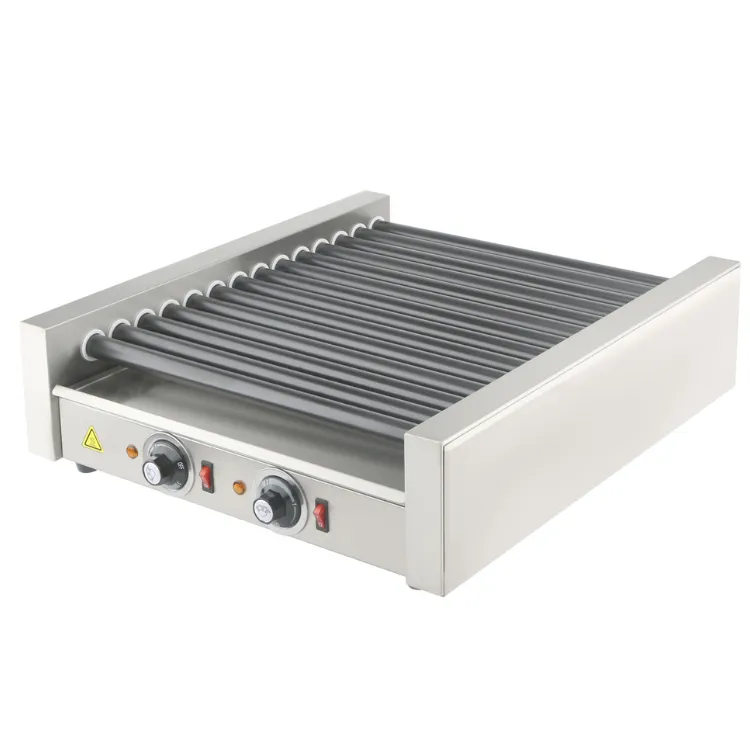 Electric Sausage Roller Machine Commercial Hot Dog Roller Grill with 14 Non-Stick Rollers