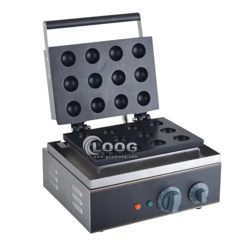 Popular 12 Grids Ball Shaped Waffles Pan Stainless Steel Commercial Cake Pop Waffle Maker Machine Wholesale