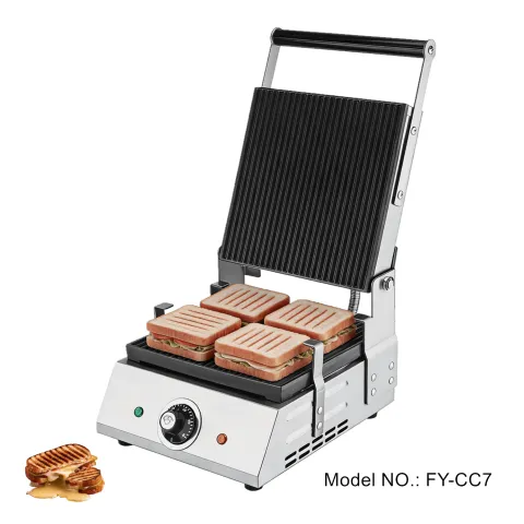 Best Electric Panini Press Manufacturer Restaurant Stainless Steel Nonstick Contact Grill Commercial Sandwich Grill Machine