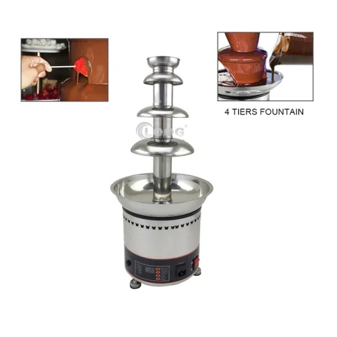 Electric 4 Tier Chocolate Fountain Machine Commercial Chocolate Fountain Machine for Melts Cheese, Queso, Candy and Liqueur