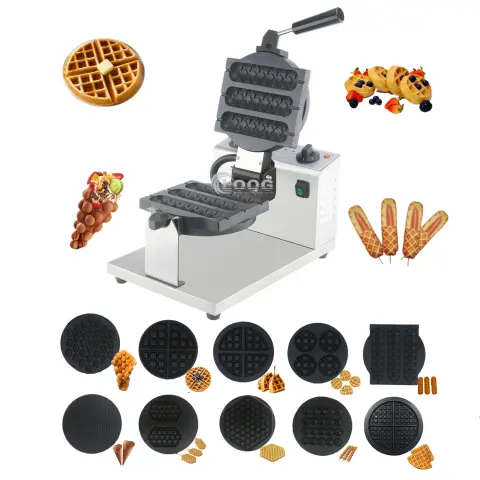 Restaurant Kitchen Equipment Electric NonStick Hotdog Waffle on a Stick Machine Commercial Hot Dog Waffle Maker Machine