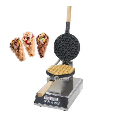 Goodloog High Quality Commercial Electric Egg Waffle Maker 110V/220V Digital Ice Cream Bubble Waffle Cone Machine for Hotels