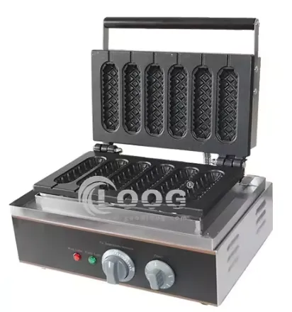 Fornitori di macchine elettriche per waffle a forma di bastoncino, attrezzature professionali per cucina, piastre per waffle per cani di mais